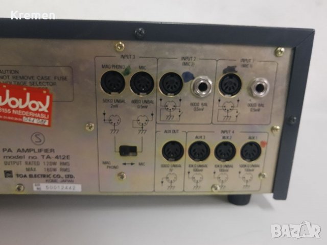PA AMPLIFIER TA - 412 E, снимка 7 - Ресийвъри, усилватели, смесителни пултове - 34610088