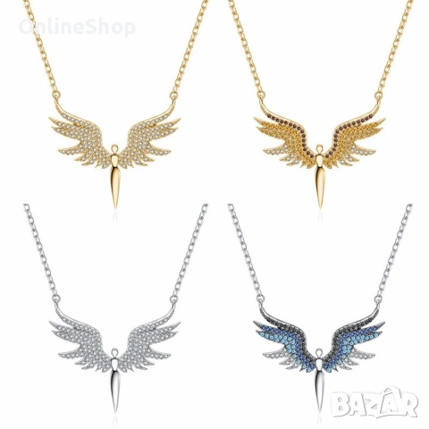 Стилно и нежно колие – АНГЕЛСКИ КРИЛА, снимка 16 - Колиета, медальони, синджири - 53360386