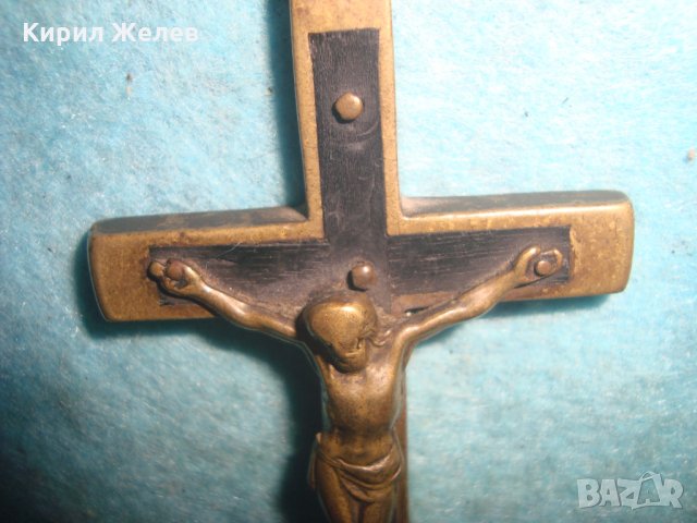 СТАРИНЕН ЙЕРУСАЛИМСКИ БРОНЗОВ КРЪСТ РАЗПЯТИЕ с МАСЛИНОВО ДЪРВО РЪЧНА ИЗРАБОТКА РЯДЪК ЙЕРУСАЛИМ 18140, снимка 17 - Антикварни и старинни предмети - 34896347