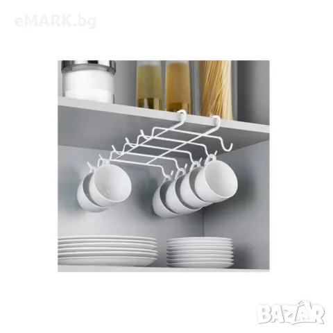 Двойна закачалка за чаши от метал с 10 отделения, снимка 1