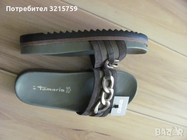 Нови Дамски чехли TAMARIS номер 41, естествена кожа, снимка 9 - Чехли - 50326365