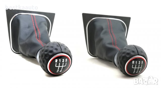 Топка скоростен лост с маншон червен шев VW Golf MK5,MK6, Jetta, EOS, снимка 2 - Аксесоари и консумативи - 27002215