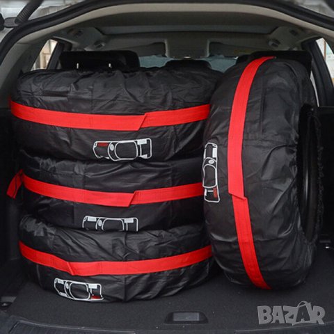 4бр Комплект Непромокаеми Калъфи за Съхранение на Гуми за Автомобил 13"-16" цола, снимка 4 - Аксесоари и консумативи - 37835550