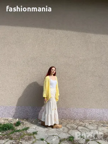  Жълта Плетена Жилетка – Бохо Слънчево Настроени, снимка 2 - Жилетки - 50414417