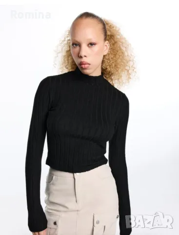 Практична дамска блузка с полуполо яка, снимка 2 - Блузи с дълъг ръкав и пуловери - 47844081