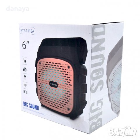 Блутут тонколона с вход за микрофон Bluetooth speaker USB FM SD AUX LED, снимка 3 - Тонколони - 26274950