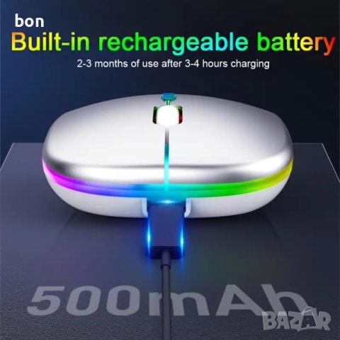 Безжична мишка RGB, снимка 3 - Клавиатури и мишки - 43971954