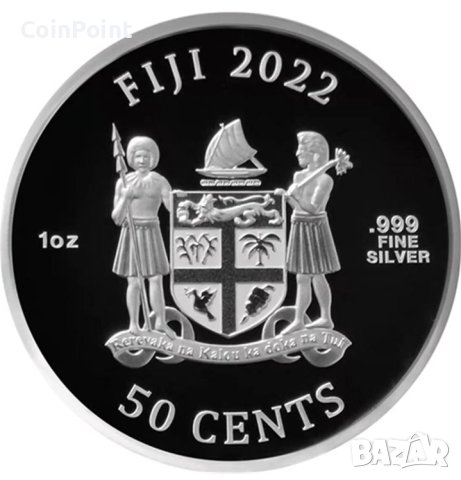 САМУРАЙ Древни воини Оцветена сребърна монета от 1 унция 50c Фиджи 2022 г.

, снимка 2 - Нумизматика и бонистика - 44076540