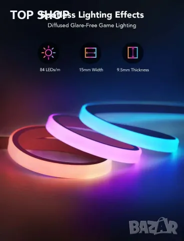 Govee H61C3 RGBIC светлини за игри неонови светлини LED въже за геймърско бюро, снимка 6 - Лед осветление - 49064926