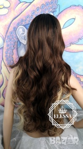 Възхитителен Бутиков Модел Лейс Фронт Перука в Ефектен Шатуш КОД 1248, снимка 8 - Аксесоари за коса - 32781088