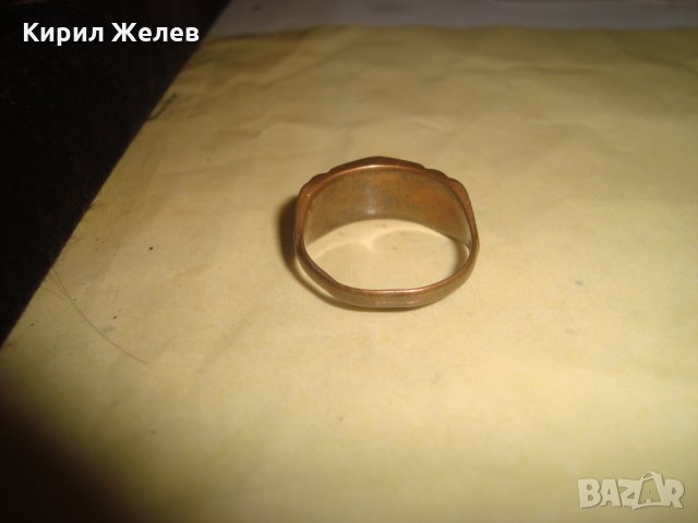 МЕДЕН ПОЗЛАТЕН СТАРИННА ЮВЕЛИРНА МАЙСТОРСКА ИЗРАБОТКА АРТ ДЕКО ПРЪСТЕН 21662, снимка 7 - Антикварни и старинни предмети - 32552521
