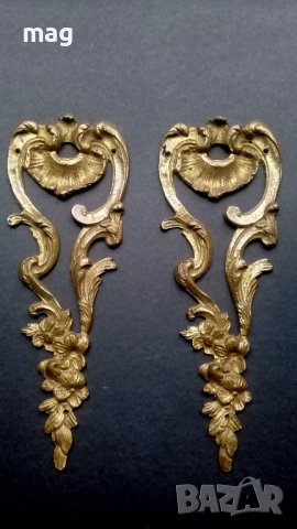 Старинни френски месингови дръжки и орнаменти,стил Луи XV.