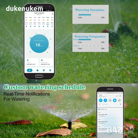 WiFi таймер за градинско напояване, с приложение и Bluetooth, снимка 4 - Напояване - 53333572