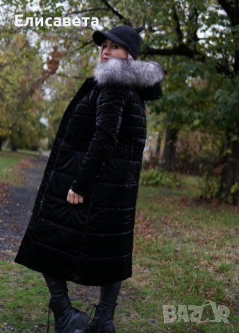 Дамско зимно дълго яке с естествен пух , снимка 2 - Якета - 43870854