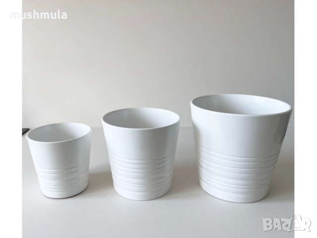 Сет 3 бр кашпи IKEA Muskot ∅ 9, 12, 15 см, снимка 4 - Саксии и кашпи - 53132543