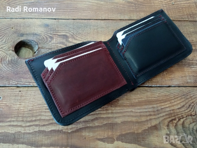 Ръчно изработен мъжки кожен портфейл , снимка 6 - Портфейли, портмонета - 51929434