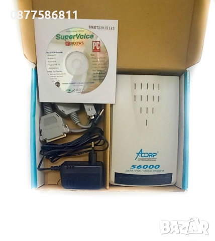 МОДЕМ ACORP 56000 BPS ACORP EXTERNAL VOICE / FAX / MODEM МОДЕМИ АКОРП AKOPT , снимка 4 - Други - 51633019