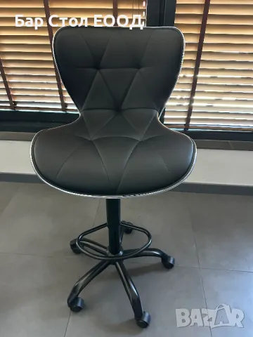 Бар стол на колелца Brooklyn black + доставка и 2г гаранция, снимка 7 - Столове - 47917311