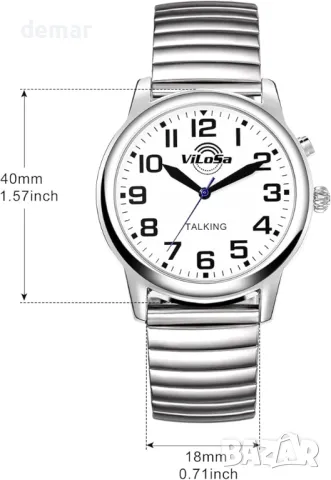 Говорещият часовник ViLoSa изговаря часа, датата или часа на алармата за хора с увредено зрение, снимка 2 - Мъжки - 49506333