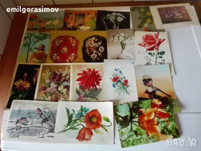 Стари пролетни и новогодишни картички., снимка 5 - Колекции - 49027591