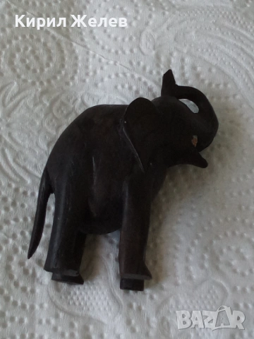Дървена африканската фигурка от абанос на 🐘 слон 53703, снимка 2 - Колекции - 53474245