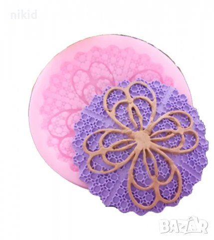 детелина дантела силиконов молд форма декорация украса мъфини торта гъмпейст захарно тесто фондан, снимка 2 - Форми - 17008054