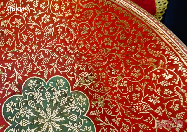 Бронзова фруктиера,клетъчен емайл,риби,лози с грозде. , снимка 5 - Антикварни и старинни предмети - 52968245