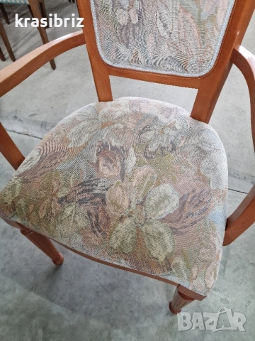 Масивен Стол с Подлакътници-внос от Германия!, снимка 5 - Столове - 52476446