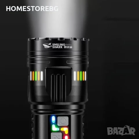 🔦 Светодиоден фенер Smiling Shark YM-G600 – мощ, прецизност и мобилност , снимка 3 - Прожектори - 51337300