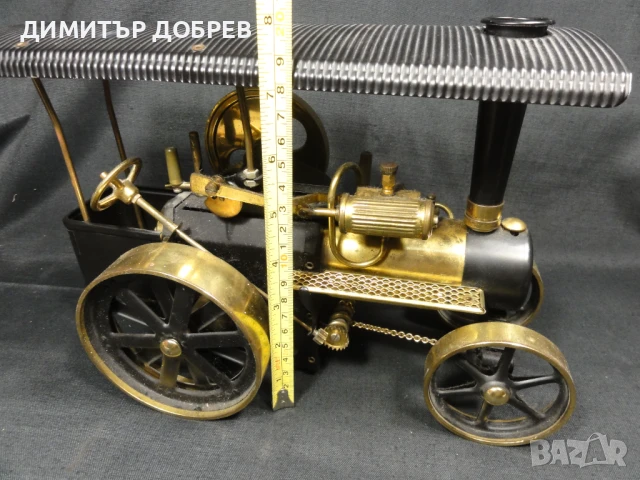 СТАРА РЕТРО МЕТАЛНА ИГРАЧКА ДЕЙСТВАЩА ПАРНА МАШИНА WILESCO TRAKTOR W.GERMANY, снимка 13 - Антикварни и старинни предмети - 51168146