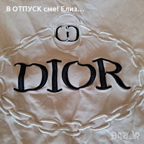 Памучна тениска бродерия Dior, снимка 5 - Тениски - 51240653