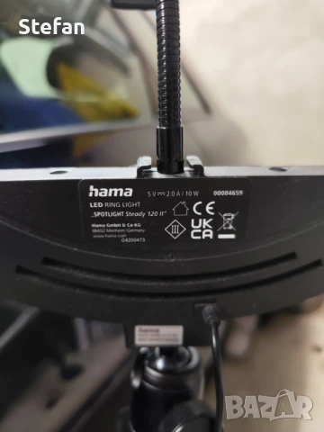 Hama Лампа "SpotLight Steady 120 II" LED Ring Light, комплект за смартфон, статив, 12", снимка 3 - Селфи стикове, аксесоари - 51202019