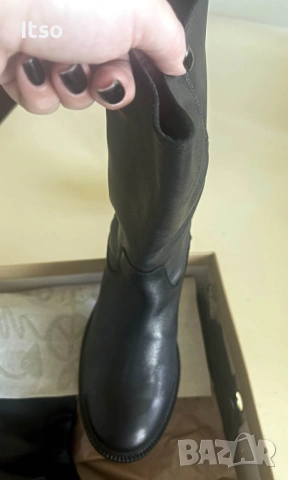 Mos Mosh - чисто нови дамски ботуши, естествена кожа, черни, No 37, снимка 4 - Дамски ботуши - 53142350