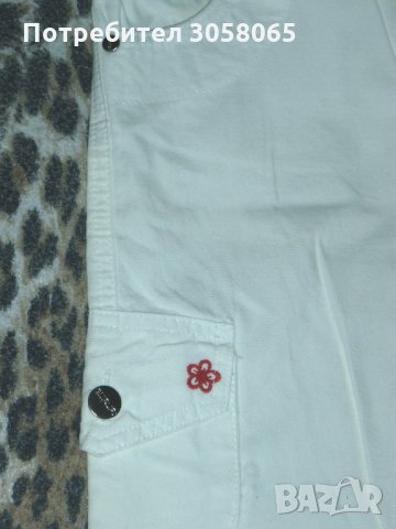 100% памучни бели вталени панталони тип 3/4 с много практични джобове, снимка 5 - Панталони - 33016753