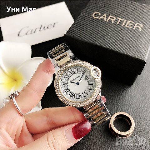 Луксозен дамски ръчен часовник CARTIER. Часовник подарък за жена. Ръчен водоустойчив часовник., снимка 2 - Дамски - 37075456