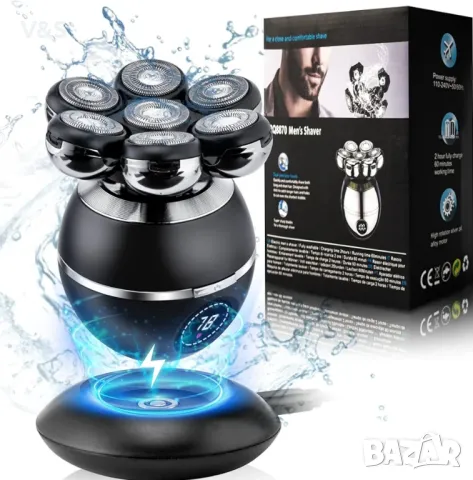 Самобръсначка  за мъже, 7D електрическа самобръсначка за  мъже, универсална,приставки, снимка 4 - Електрически самобръсначки - 48119237