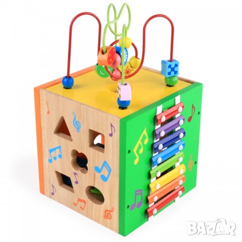 Сортер кубче, дървен детски сортер куб, образователна интерактивна играчка, игра, подарък за дете, снимка 1 - Образователни игри - 33553802