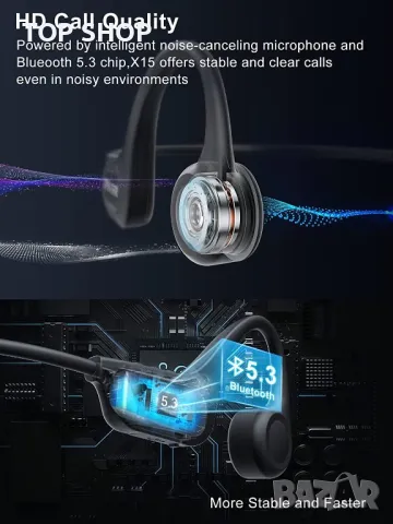 Нови безжични леки Слушалки за тренировка бягане шофиране Стерео звук, снимка 3 - Bluetooth слушалки - 49450938