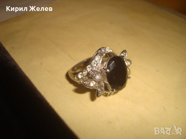 ПРЕКРАСЕН ФЛОРАЛЕН АР НУВО ПОСРЕБРЕН ПРЪСТЕН с ЮВЕЛИРНО ФАСЕТИРАН ГОЛЯМ МАРКАЗИТ и ЦИРКОНЧЕТА 70571, снимка 4 - Пръстени - 37512615
