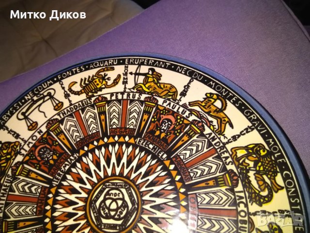 Jerusalem Hanukkah & Zodiac Porcelain чиния зодиак Йерусалим фи 27см нова, снимка 5 - Декорация за дома - 51423597