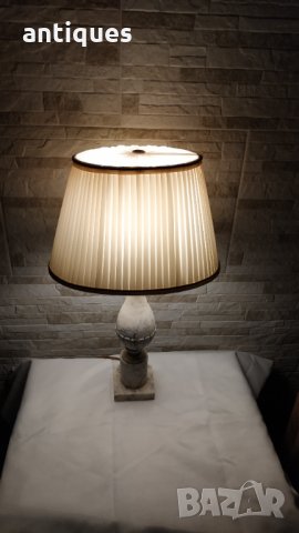 Голяма стара мраморна лампа - нощна лампа - Антика, снимка 2 - Антикварни и старинни предмети - 32782557