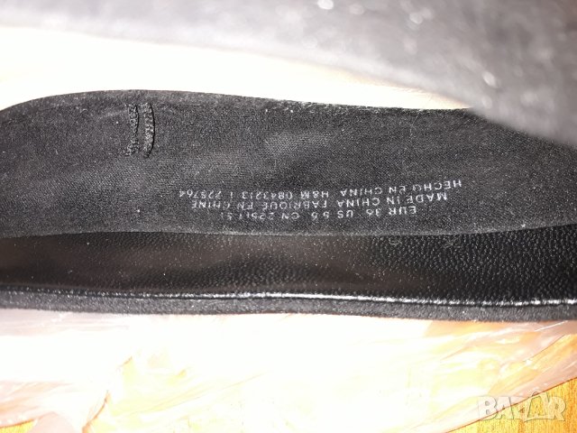 H&M ниски равни обувки дамски черни 36 като НОВИ , снимка 6 - Дамски ежедневни обувки - 43249648