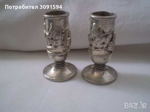 Комплект посребрени свещници, снимка 5 - Антикварни и старинни предмети - 37311313