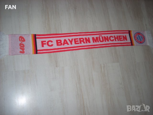 Оригинален плетен футболен фен шал на Байерн Мюнхен Bayern München от сезон 2007/08 с голям размер, снимка 4 - Фен артикули - 35135337