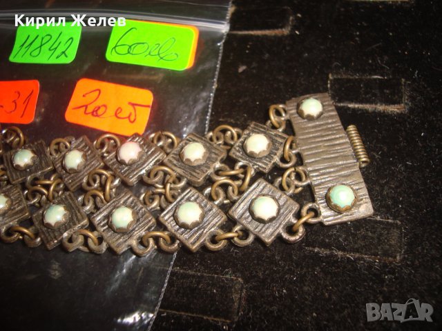 19 ВЕК СКЪПОЦЕННА ВЪЗРОЖДЕНСКА ПОСРЕБРЕН БРОНЗ МАЙСТОРСКА ЕТНО ОГЪРЛИЦА с ЩИФТ НАКИТ за НОСИЯ 11842, снимка 7 - Антикварни и старинни предмети - 33216558