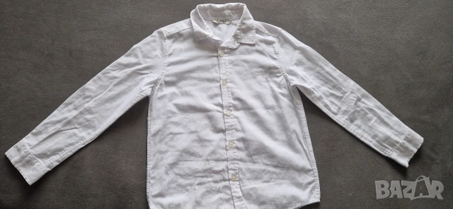 7-8г 128см Риза с дълъг ръкав бяла без следи от употреба
