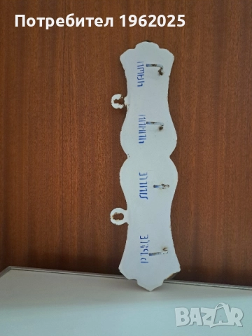 Стара емайлирана закачалка, снимка 6 - Антикварни и старинни предмети - 51434521