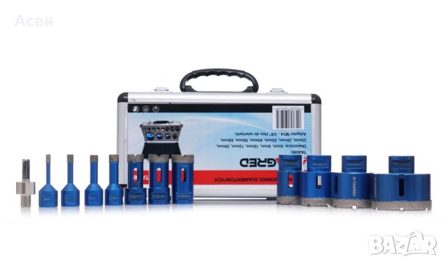 диамантени свредла за керамика, камък, гранитогрес, плочки 6, 8, 10, 12, 20, 25, 28, 35, 45, 50, 68м, снимка 3 - Куфари с инструменти - 43088260