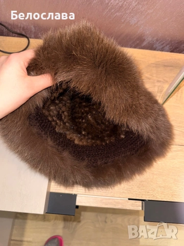 Дамска зимна шапка от естествен косъм, снимка 2 - Шапки - 53492143