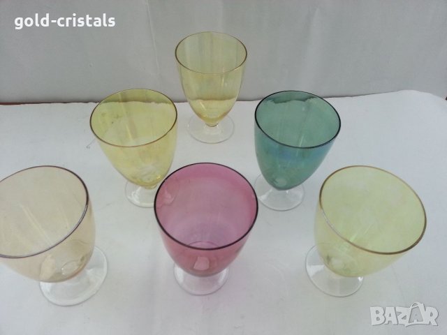 Ретро чаши цветно стъкло, снимка 2 - Антикварни и старинни предмети - 33559640